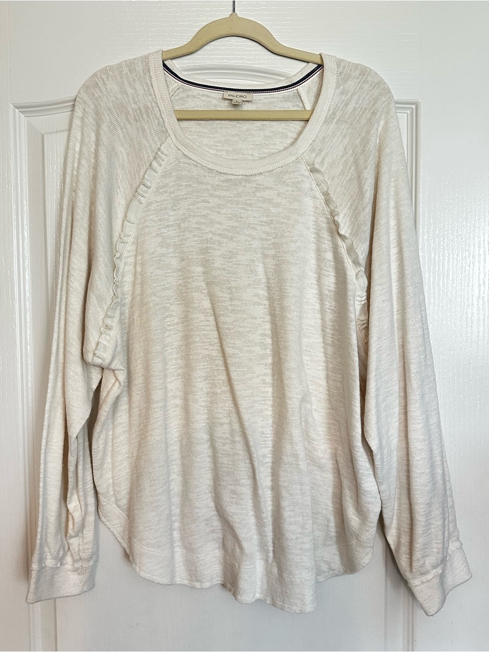PILCRO Long-Sleeve Thermal Scoop Neck Top